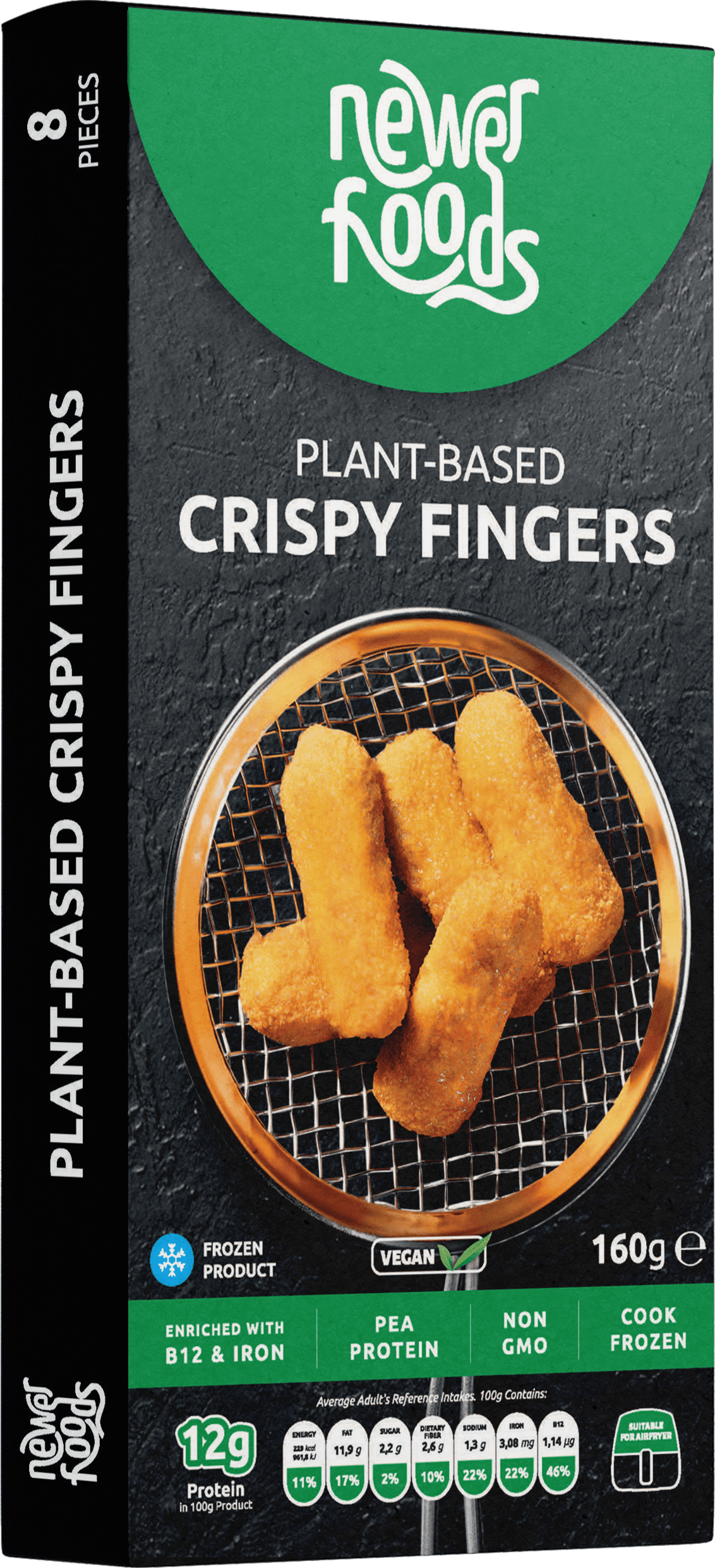 Newer Foods Crispy Fingers packaging (EN)