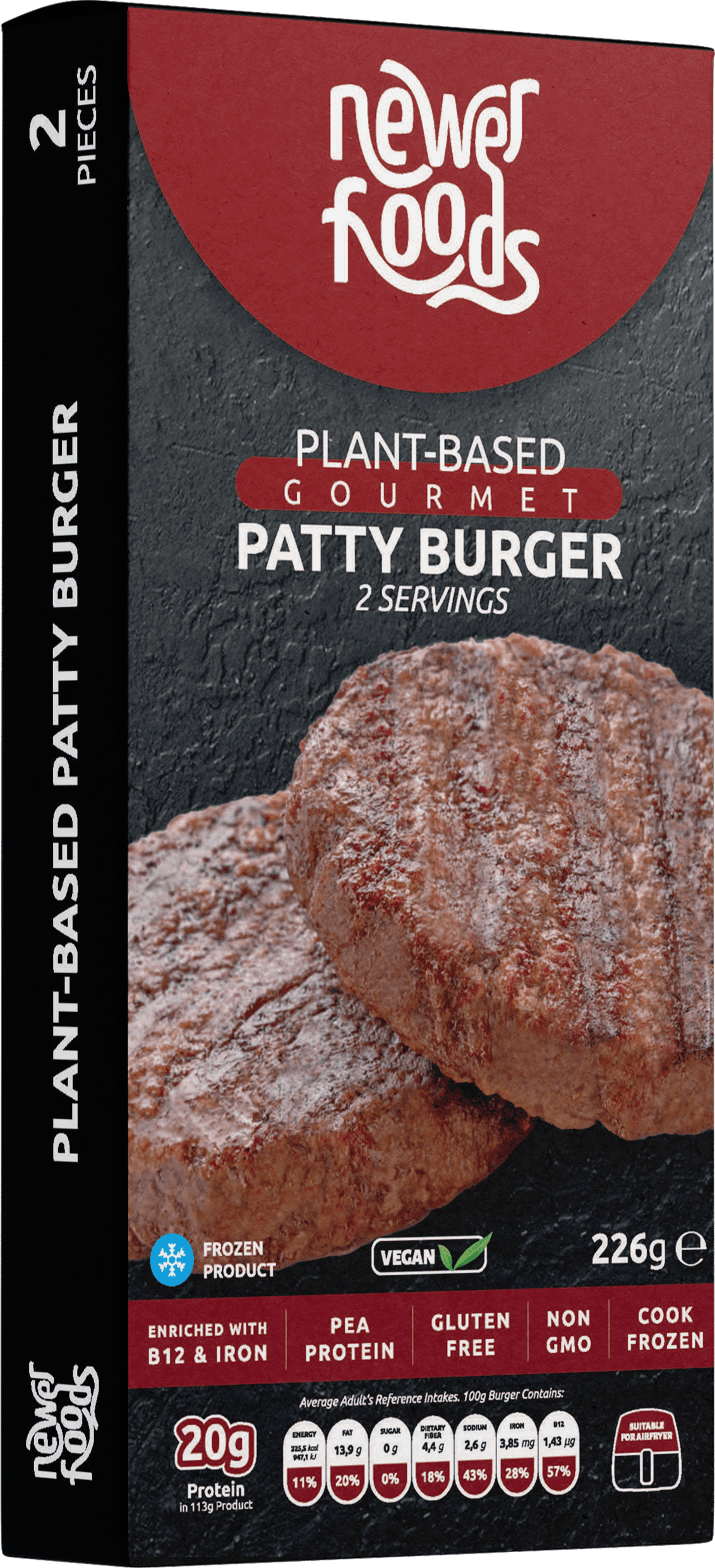 Newer Foods Plant-Based Gourmet Burger Mockup